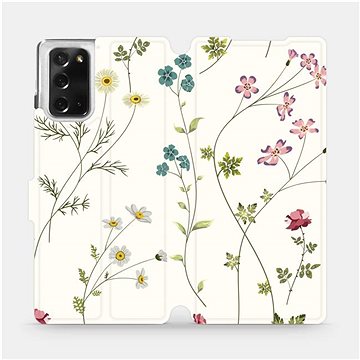 Flipové pouzdro na mobil Samsung Galaxy Note 20 - MD03S Tenké rostlinky s květy (5903516331970)