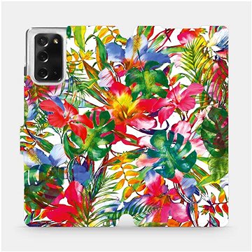 Flipové pouzdro na mobil Samsung Galaxy Note 20 - MG07S Pestrobarevné květy a listy (5903516332373)