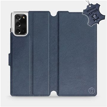 Flipové pouzdro na mobil Samsung Galaxy Note 20 - Modré - kožené - Blue Leather (5903516332564)