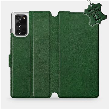 Flipové pouzdro na mobil Samsung Galaxy Note 20 - Zelené - kožené - Green Leather (5903516332571)