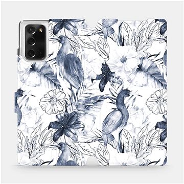 Flipové pouzdro na mobil Samsung Galaxy Note 20 - MX09S Modravé květy (5903516332861)