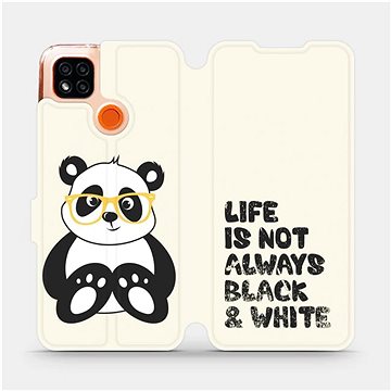 Flipové pouzdro na mobil Xiaomi Redmi 9C - M041S Panda - life is not always black and white (5903516334636)