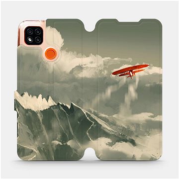 Flipové pouzdro na mobil Xiaomi Redmi 9C - MA03P Oranžové letadlo v horách (5903516334858)
