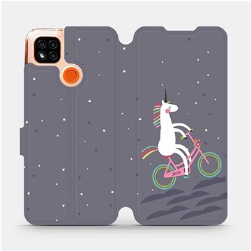 Flipové pouzdro na mobil Xiaomi Redmi 9C - V024P Jednorožec na kole (5903516335077)