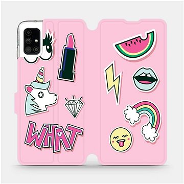 Flipové pouzdro na mobil Samsung Galaxy M51 - M129S Růžové WHAT (5903516364961)