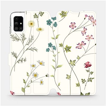 Flipové pouzdro na mobil Samsung Galaxy M51 - MD03S Tenké rostlinky s květy (5903516365203)