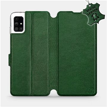 Flipové pouzdro na mobil Samsung Galaxy M51 - Zelené - kožené - Green Leather (5903516365807)
