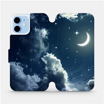 Flipové pouzdro na mobil Apple iPhone 12 mini - V145P Noční obloha s měsícem (5903516372959)