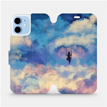 Flipové pouzdro na mobil Apple iPhone 12 mini - MR09S Dívka na houpačce v oblacích (5903516373109)