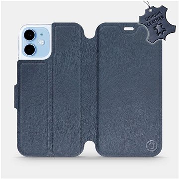 Flipové pouzdro na mobil Apple iPhone 12 mini - Modré - kožené - Blue Leather (5903516373345)