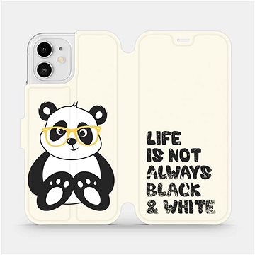 Flipové pouzdro na mobil Apple iPhone 12 - M041S Panda - life is not always black and white (5903516373901)