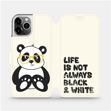 Flipové pouzdro na mobil Apple iPhone 12 Pro - M041S Panda - life is not always black and white (5903516375417)