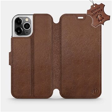 Flipové pouzdro na mobil Apple iPhone 12 Pro - Hnědé - kožené - Brown Leather (5903516376339)