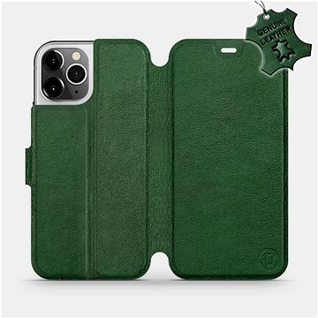 Flipové pouzdro na mobil Apple iPhone 12 Pro - Zelené - kožené - Green Leather (5903516376377)