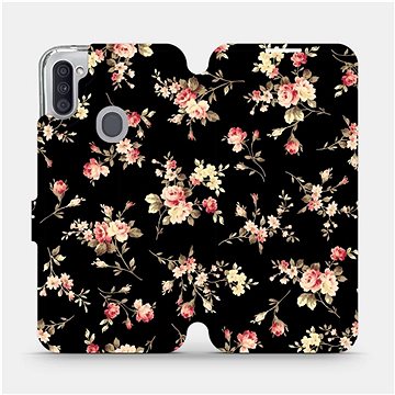 Flipové pouzdro na mobil Samsung Galaxy M11 - VD02S Květy na černé (5903516387076)