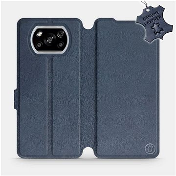 Flipové pouzdro na mobil Xiaomi POCO X3 NFC - Modré - kožené - Blue Leather (5903516393312)