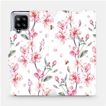 Flipové pouzdro na mobil Samsung Galaxy A42 5G - M124S Růžové květy (5903516403257)