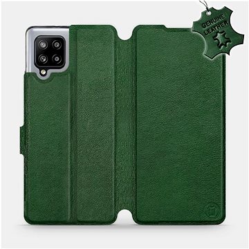 Flipové pouzdro na mobil Samsung Galaxy A42 5G - Zelené - kožené - Green Leather (5903516404117)