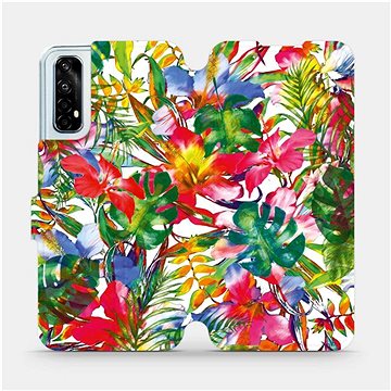 Flipové pouzdro na mobil Realme 7 - MG07S Pestrobarevné květy a listy (5903516409952)