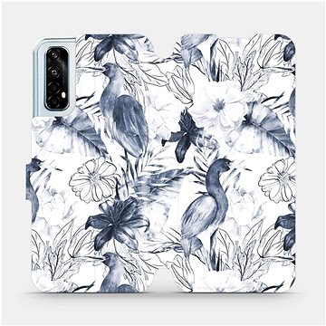 Flipové pouzdro na mobil Realme 7 - MX09S Modravé květy (5903516410446)