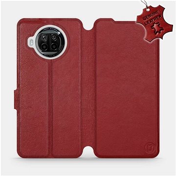 Flipové pouzdro na mobil Xiaomi MI 10T Lite - Tmavě červené - kožené - Dark Red Leather (5903516463763)