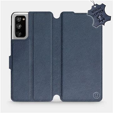 Flipové pouzdro na mobil Samsung Galaxy S20 FE - Modré - kožené - Blue Leather (5903516466993)