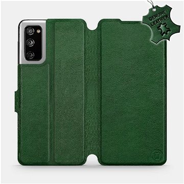 Flipové pouzdro na mobil Samsung Galaxy S20 FE - Zelené - kožené - Green Leather (5903516467006)