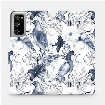 Flipové pouzdro na mobil Samsung Galaxy S20 FE - MX09S Modravé květy (5903516467297)