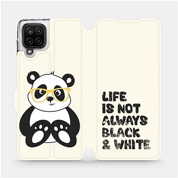 Flipové pouzdro na mobil Samsung Galaxy A12 - M041S Panda - life is not always black and white (5903516612604)