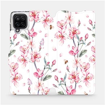 Flipové pouzdro na mobil Samsung Galaxy A12 - M124S Růžové květy (5903516612703)
