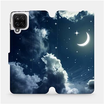 Flipové pouzdro na mobil Samsung Galaxy A12 - V145P Noční obloha s měsícem (5903516613168)