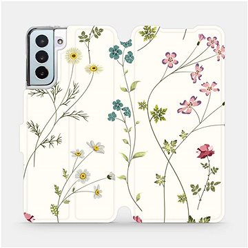 Flipové pouzdro na mobil Samsung Galaxy S21 Plus 5G - MD03S Tenké rostlinky s květy (5903516618187)