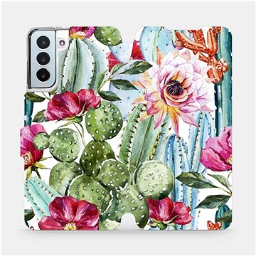 Flipové pouzdro na mobil Samsung Galaxy S21 Plus 5G - MG09S Kaktusy a květy (5903516618606)