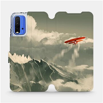 Flipové pouzdro na mobil Xiaomi Redmi 9T - MA03P Oranžové letadlo v horách (5903516623266)