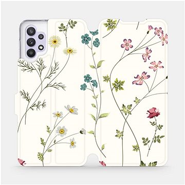 Flipové pouzdro na mobil Samsung Galaxy A32 5G - MD03S Tenké rostlinky s květy (5903516614707)