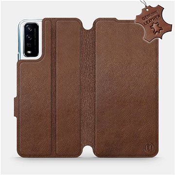 Flip pouzdro na mobil Vivo Y11S - Hnědé - kožené - Brown Leather (5903516595105)