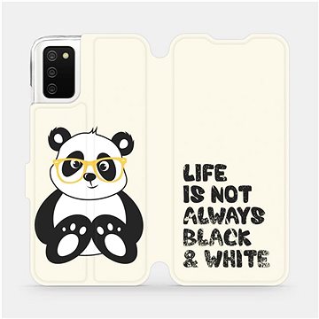 Flipové pouzdro na mobil Samsung Galaxy A02s - M041S Panda - life is not always black and white (5903516653829)
