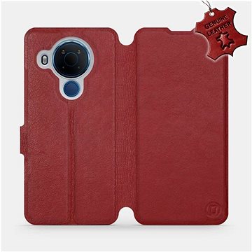 Kožené flip pouzdro Nokia 5.4 - Tmavě červené - Dark Red Leather (5903516647804)