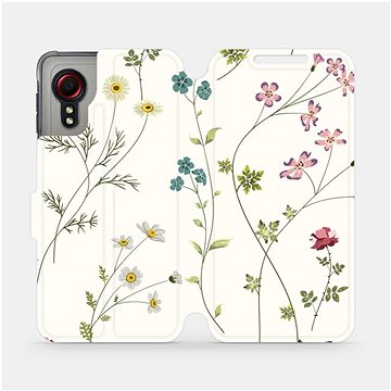Flipové pouzdro na mobil Samsung Galaxy Xcover 5 - MD03S Tenké rostlinky s květy (5903516674466)