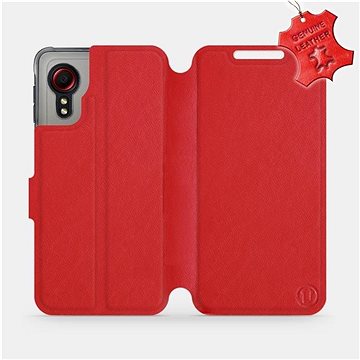 Kožené flip pouzdro Samsung Galaxy Xcover 5 - Červené - Red Leather (5903516675036)