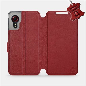 Kožené flip pouzdro Samsung Galaxy Xcover 5 - Tmavě červené - Dark Red Leather (5903516675043)