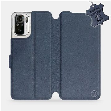 Kožené flip pouzdro Xiaomi Redmi Note 10 - Modré - Blue Leather (5903516659395)
