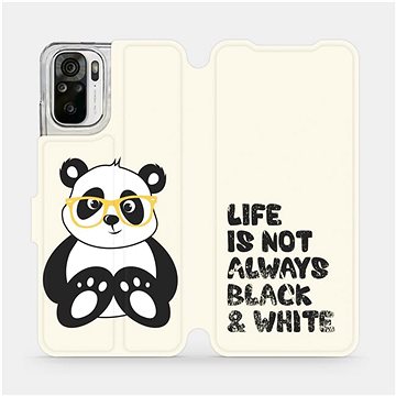 Flipové pouzdro na mobil Xiaomi Redmi Note 10S - M041S Panda - life is not always black and white (5903516660186)