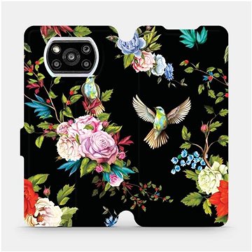 Flipové pouzdro na mobil Xiaomi Poco X3 Pro - VD09S Ptáčci a květy (5903516704439)