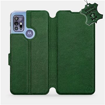Kožené flip pouzdro na mobil Motorola Moto G30 - Zelené - Green Leather (5903516687367)