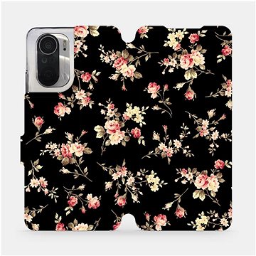Flipové pouzdro na mobil Xiaomi Mi 11i - VD02S Květy na černé (5903516733156)