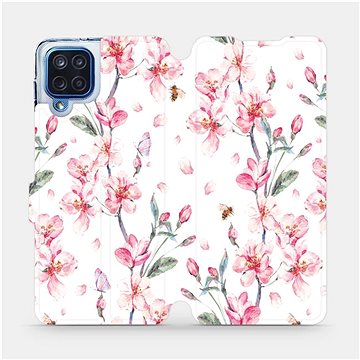 Flipové pouzdro na mobil Samsung Galaxy M12 - M124S Růžové květy (5903516734382)