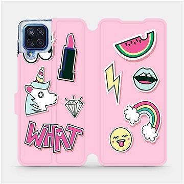 Flipové pouzdro na mobil Samsung Galaxy M12 - M129S Růžové WHAT (5903516734405)
