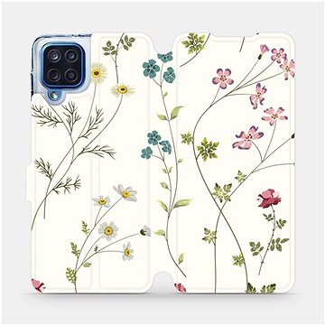 Flipové pouzdro na mobil Samsung Galaxy M12 - MD03S Tenké rostlinky s květy (5903516734641)