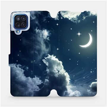 Flipové pouzdro na mobil Samsung Galaxy M12 - V145P Noční obloha s měsícem (5903516734849)